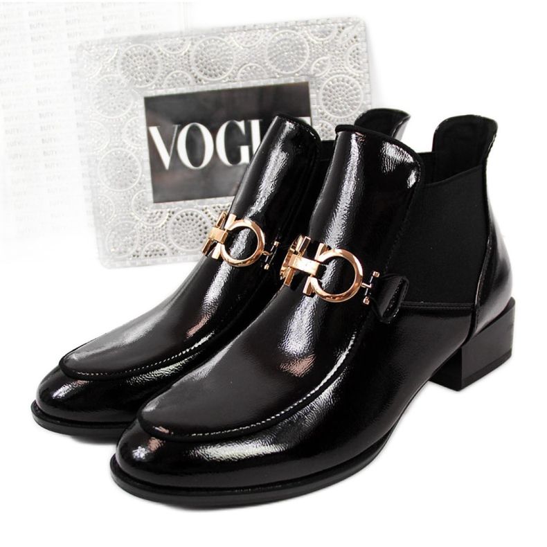 Cizme Chelsea lăcuite Potocki W WOL34 negru