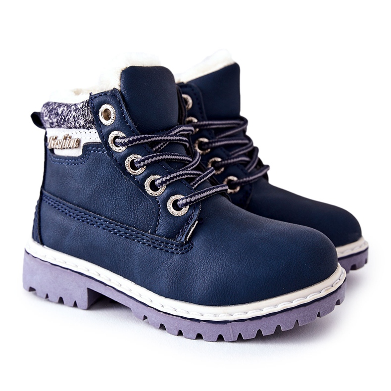 PH1 Trappere călduroase pentru copii cu blană bleumarin albastru marin