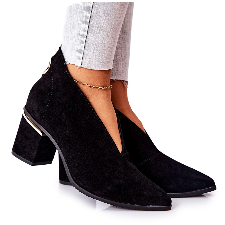 Cizme din piele pe toc înalt Laura Messi Negru 2344