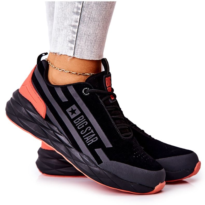 Pantofi sport din piele Big Star II274460 Negru roșu