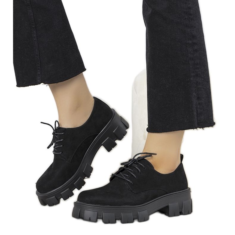 Pantofi negri pe talpa groasă Melisande negru