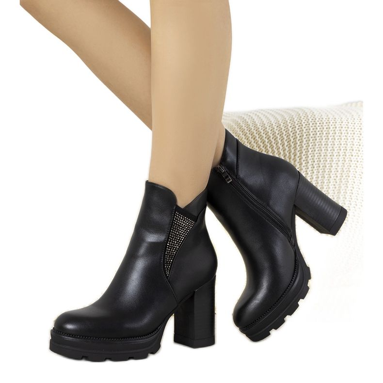 Cizme negre pe postarea Ophelia negru Cizme negre pe postarea Ophelia negru