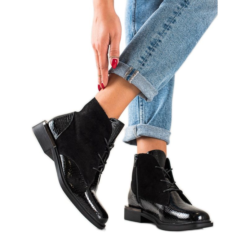 Cizme negre de la Sergio Leone negru Cizme negre de la Sergio Leone negru