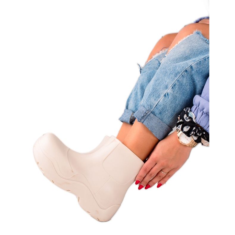 TRENDI Wellies pe platforma de modă alb