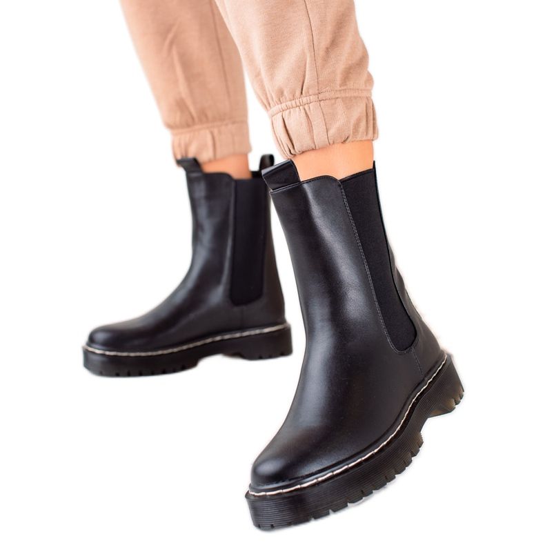 S. BARSKI Cizme înalte Chelsea pe platforma S.BARSKI negru