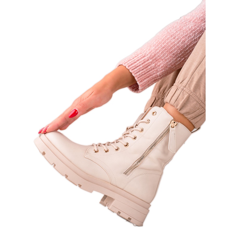 Sixth Sense Cizme bej Trappers din piele ecologică