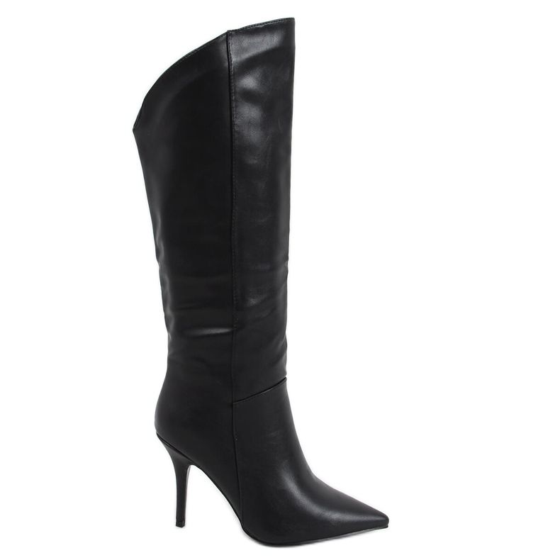 Cizme negre pe toc stiletto, negru RB57P Negru
