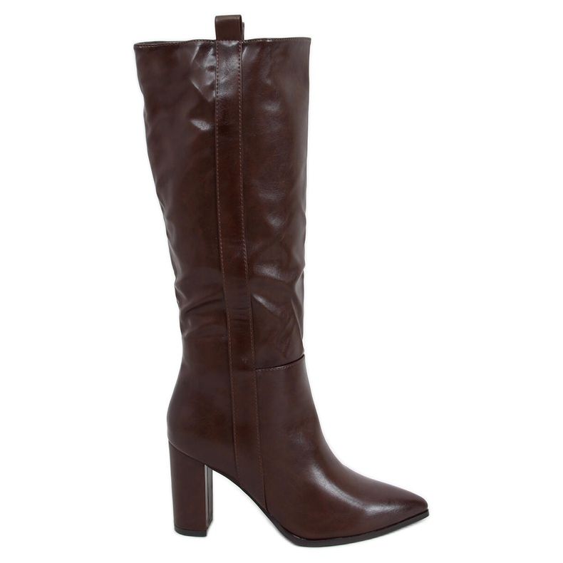 Cizme maro pe toc stabil RB49P Maro Cizme maro pe toc stabil RB49P Maro