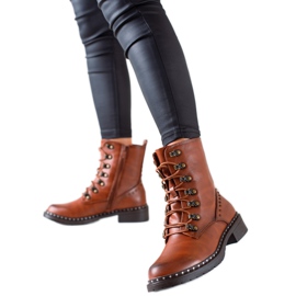 Super Me Trapperi casual din piele ecologică maro