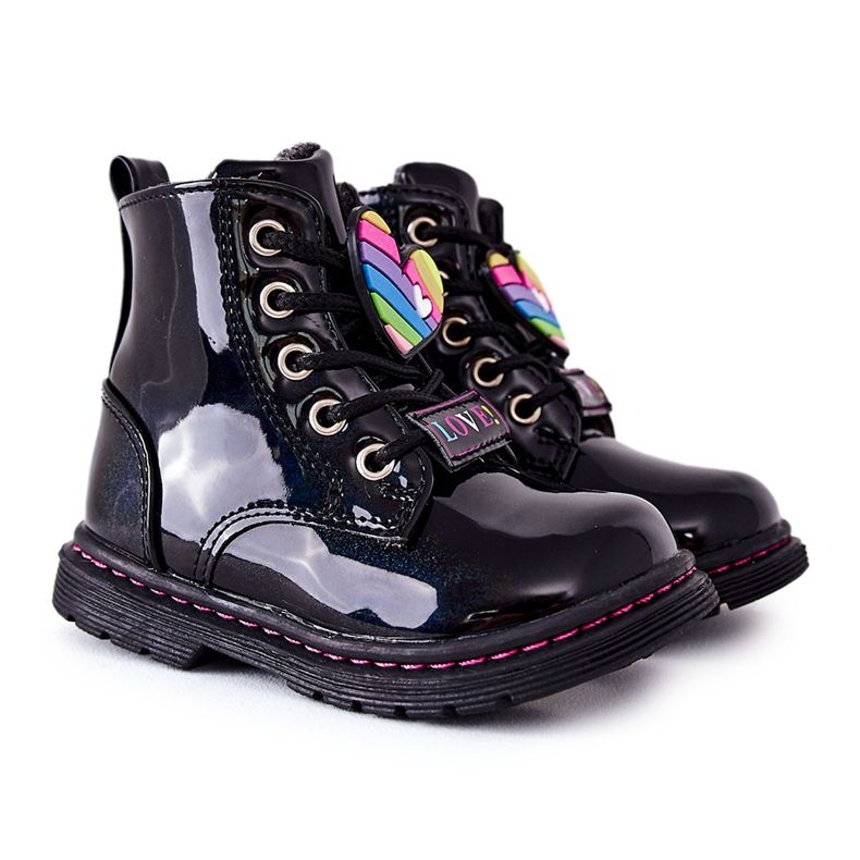 PE1 Cizme lăcuite încălzite cu lână Anlon negru ['negru']