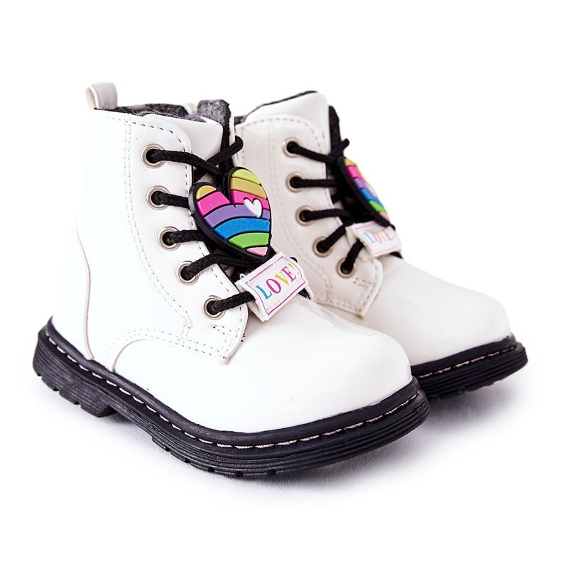 PE1 Cizme lăcuite încălzite cu lână albă Anlon PE1 Cizme lăcuite încălzite cu lână albă Anlon