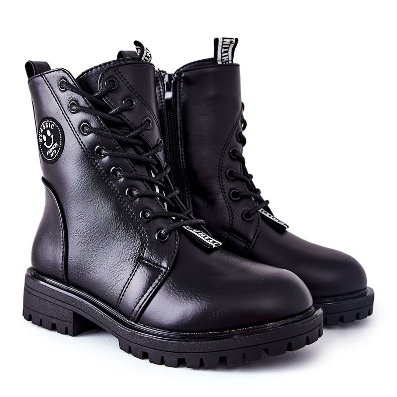 PE1 Cizme calde pentru copii Muncitori Rosalie neagră negru