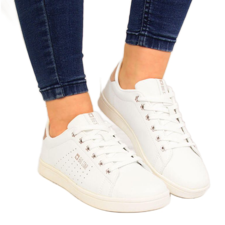 Adidași low-top cu piele ecologică Big Star W DD274583 alb