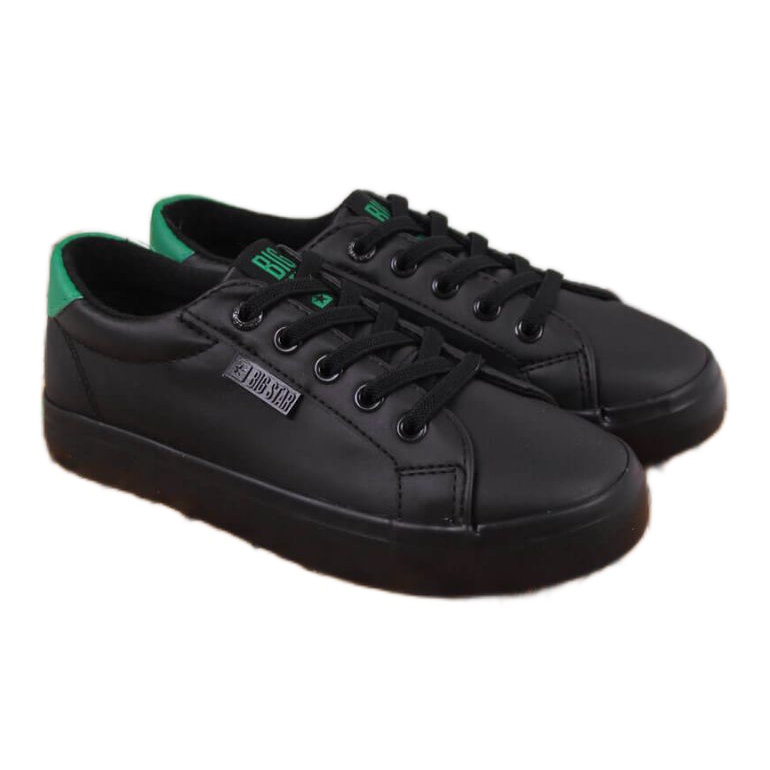 Adidași mici din piele ecologică Big Star Jr DD374147 negru alb