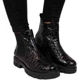 Cizme izolate din piele Rieker W Z9152-00 negru alb