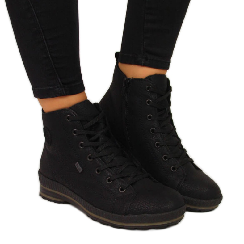 Rieker W Z2400 cizme de drumeție confortabile negre negru