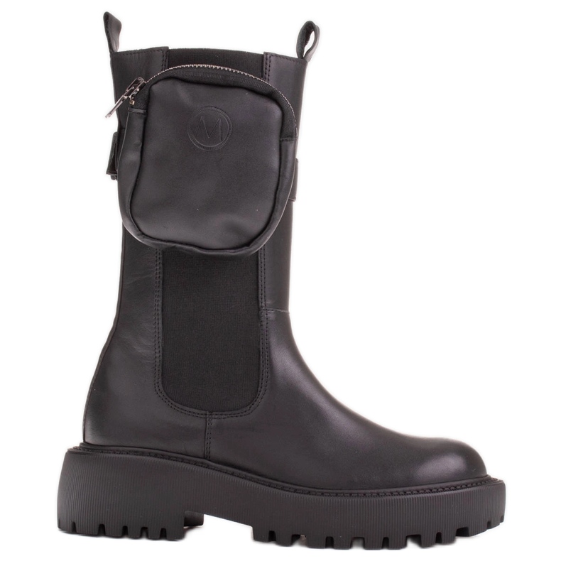 Marco Shoes Cizme cu o pungă detașabilă pe centură negru