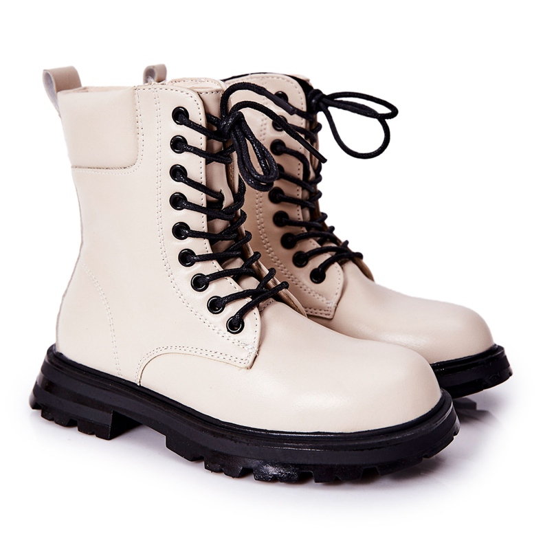 FR1 Cizme clasice pentru copii bej cu fermoar FR1 Cizme clasice pentru copii bej cu fermoar