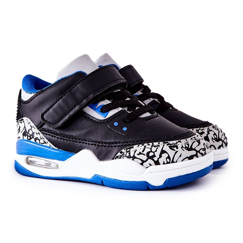 FR1 Încălțăminte sport pentru copii, lenjerie alb-negru albastru