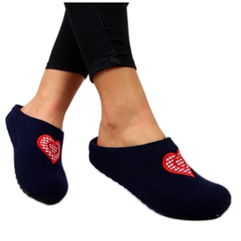 Papuci de casă cu inimă Panto Fino W INT1631 bleumarin albastru marin Papuci de casă cu inimă Panto Fino W INT1631 bleumarin albastru marin