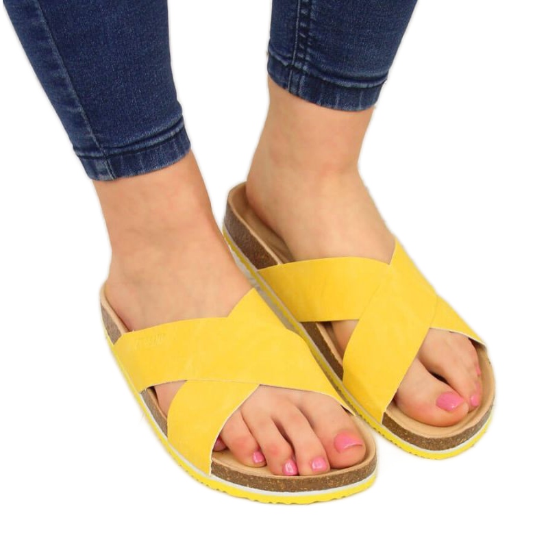 Piele Big Star W HH274596 papuci galbeni