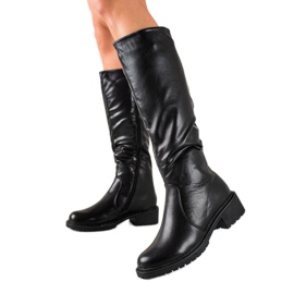 TRENDI Ghete casual cu fermoar negru TRENDI Ghete casual cu fermoar negru