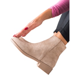 Mannika Ghete clasice din piele intoarsa bej