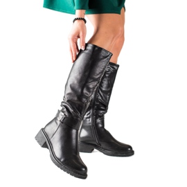 TRENDI Cizme casual calde negru TRENDI Cizme casual calde negru