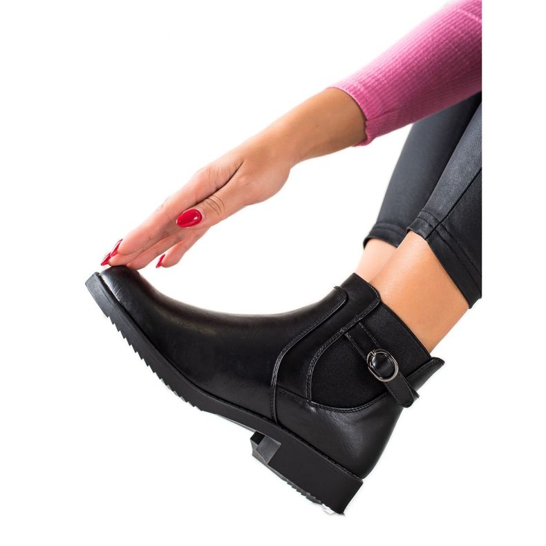 J. Star Cizme calde clasice negru