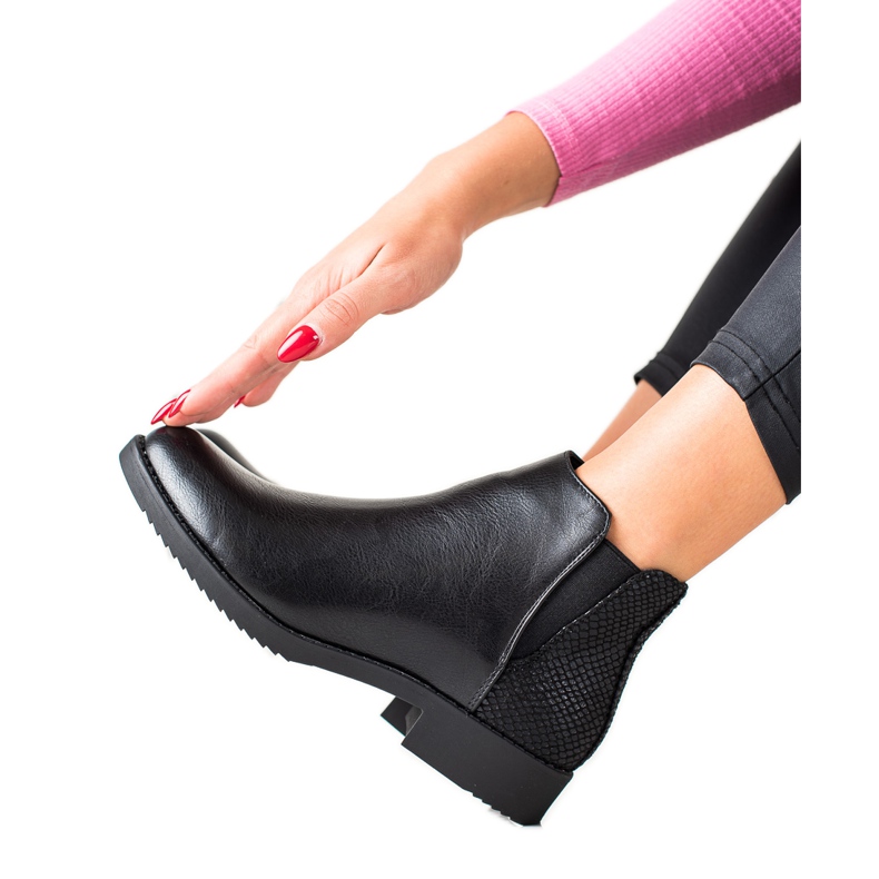 J. Star Cizme negre clasice negru