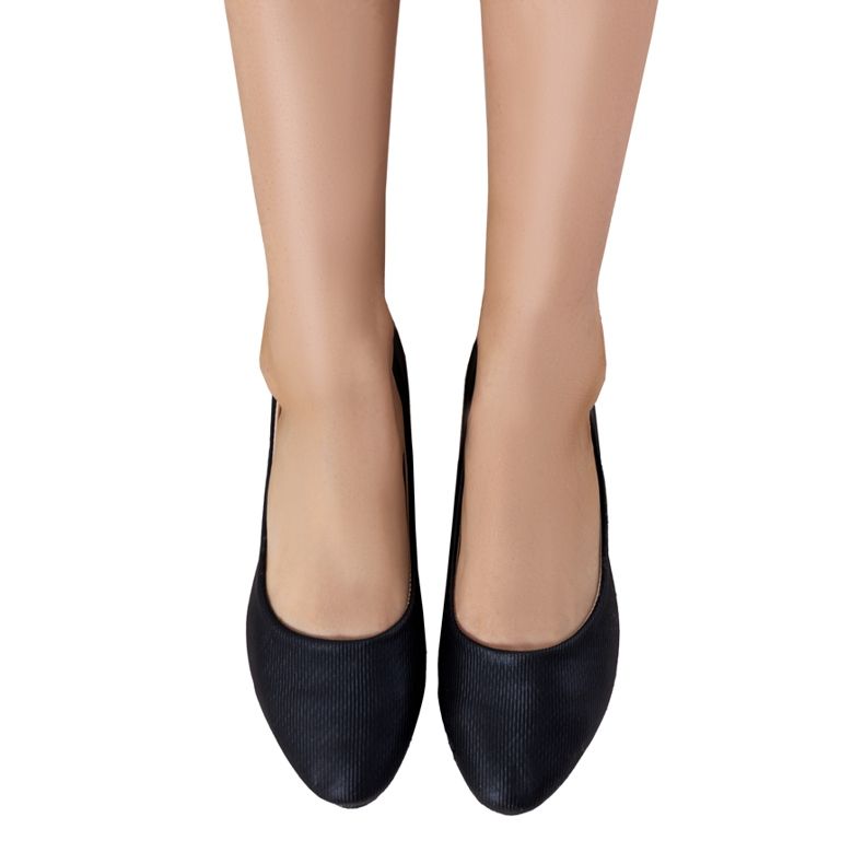 Balerini negri din piele ecologică de la Silma negru