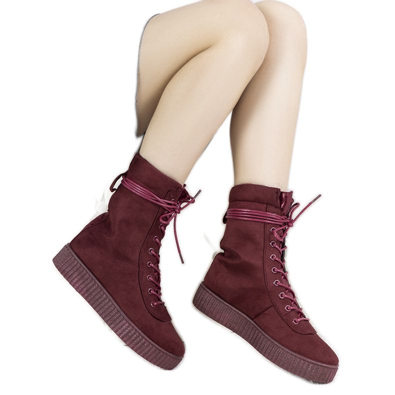 Adidași de iarnă maro Soliz roșu