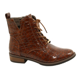 DASZYŃSKI Muncitori lăcuți cu noduri SA62-90 Motiv croco maro DASZYŃSKI Muncitori lăcuți cu noduri SA62-90 Motiv croco maro
