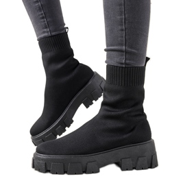 Cizme negre pe talpă groasă Randy negru