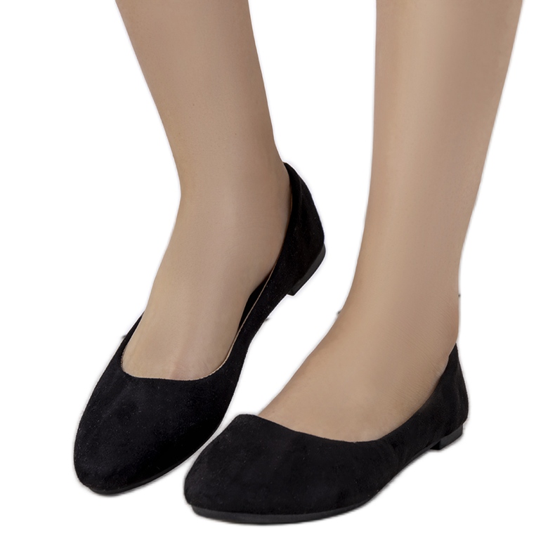 Balerine Julie negre strălucitoare pentru femei negru