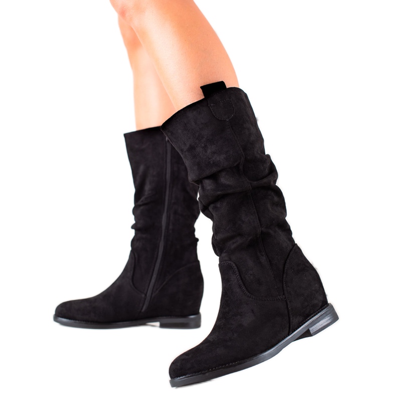 Renda Cizme din piele de căprioară negru