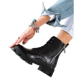 TRENDI Muncitori cu fermoar decorativ negru TRENDI Muncitori cu fermoar decorativ negru