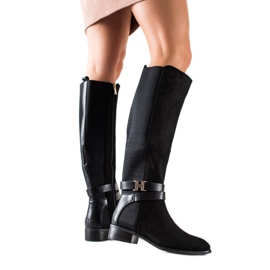 Yes Mile Cizme înalte elegante negru