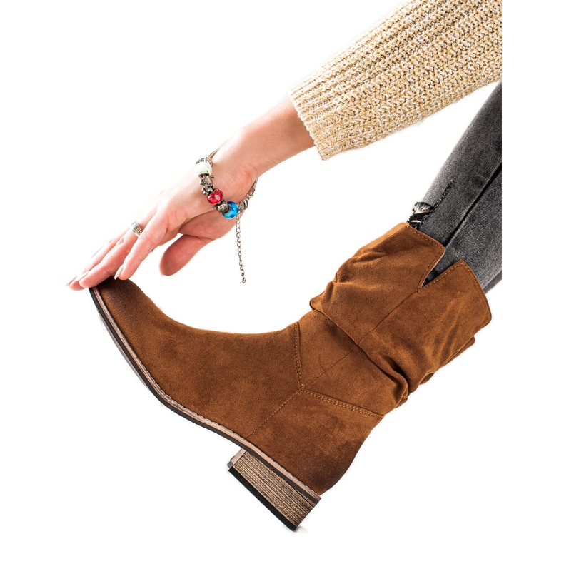 Evento Cizme de cowboy din piele de căprioară maro Evento Cizme de cowboy din piele de căprioară maro