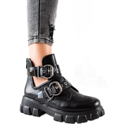 Bestelle Cizme cu platformă cu catarame negru Bestelle Cizme cu platformă cu catarame negru