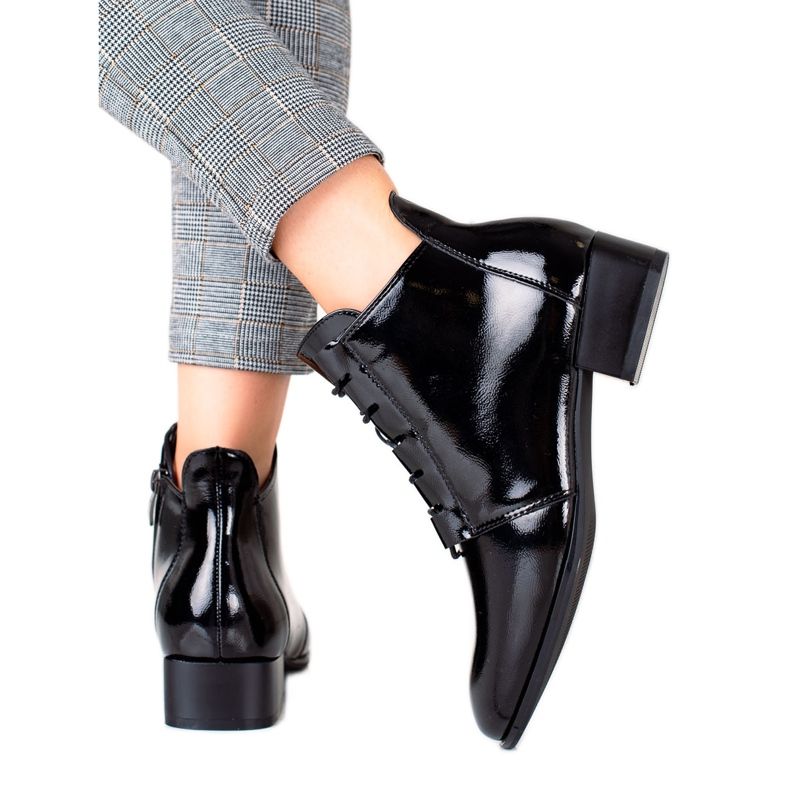 W. Potocki Cizme elegante Potocki lăcuite negru