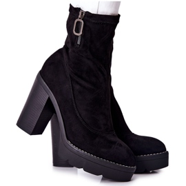 PG1 Cizme negre de piele marlevo pe o postare negru PG1 Cizme negre de piele marlevo pe o postare negru