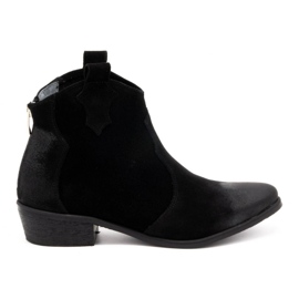 Exquisite Ghete de dama din piele 1128EX neagra negru Exquisite Ghete de dama din piele 1128EX neagra negru