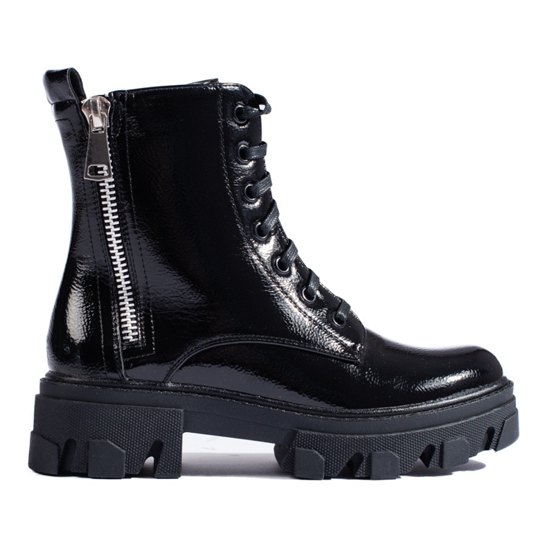 TRENDI Muncitori cu fermoar ornamentat negru