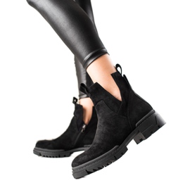 W. Potocki Genti de piele intoarsa decupate negru W. Potocki Genti de piele intoarsa decupate negru