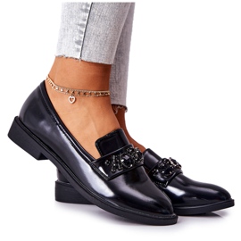 PG1 Pantofi Cu Bandă Decorativă Neagră Valisso negru