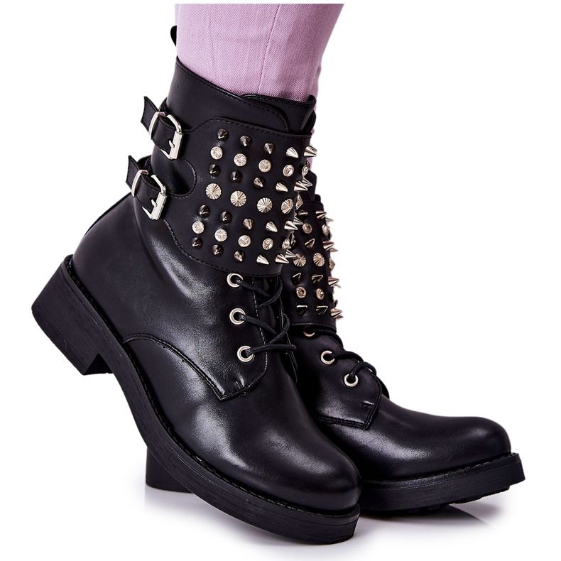 Cizme Cu Știfturi Pe Fermoar Laurena Neagră negru