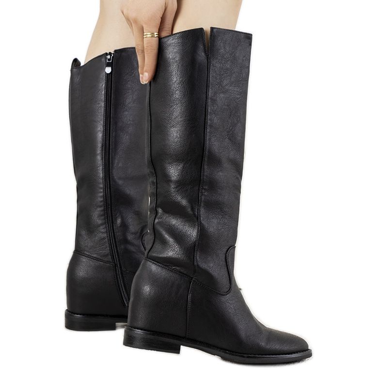 Cizme negre pe pană Rosamonde negru