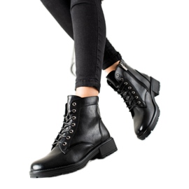 W. Potocki Black Trappers din piele Eco Potocki negru