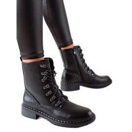 Super Me Trapperi casual din piele ecologică negru Super Me Trapperi casual din piele ecologică negru